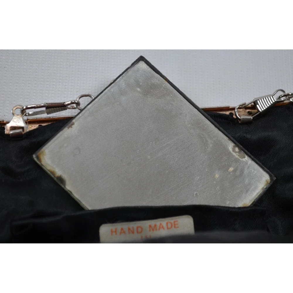 Vtg Gold Silver Sequined Beaded Handbag Purse Evening Purse Handmade Hong Kong